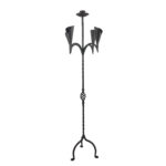 Hand Forged Wrought Iron Floor Candelabra 50" (127cm) Antique Copper Patina 5-Arm Candle Holder Gothic Medieval Wedding Decor - Image 4