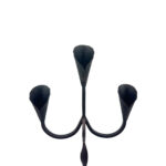 Hand Forged Wrought Iron Floor Candelabra 50" (127cm) Antique Copper Patina 3-Arm Candle Holder Leaf Detail Rustic Wedding Decor - Image 6