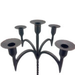 Hand Forged Wrought Iron Floor Candelabra 50" (127cm) Antique Copper Patina 5-Arm Candle Holder Gothic Medieval Church Decor - Image 6