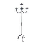 Hand Forged Wrought Iron Floor Candelabra 50" (127cm) Antique Copper Patina 5-Arm Tiered Candle Holder Gothic Church Wedding Decor