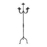 Hand Forged Wrought Iron Floor Candelabra 50" (127cm) Antique Copper Patina 5-Arm Tiered Candle Holder Gothic Church Wedding Decor - Image 6