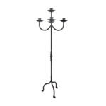 Hand Forged Wrought Iron Floor Candelabra 50" (127cm) Antique Copper Patina 5-Arm Tiered Candle Holder Gothic Church Wedding Decor - Image 5