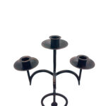 Hand Forged Wrought Iron Floor Candelabra 44.5" (113cm) Antique Copper Patina 3-Arm Scroll Design Candle Holder Rustic Fireplace Decor - Image 5