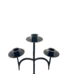 Hand Forged Wrought Iron Floor Candelabra 44.5" (113cm) Antique Gold Patina 3-Arm Scroll Design Candle Holder Classic Fireplace Decor - Image 4