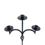 Hand Forged Wrought Iron Candelabra 33" (83cm) Antique Copper Patina 3-Arm Twist & Basket Design Candle Holder Rustic Fireplace Decor - Image 6