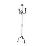 Hand Forged Wrought Iron Floor Candelabra 48" (123cm) 3-Arm Candle Holder Antique Copper or Gold Patina Choice Rustic Wedding Decor - Image 6