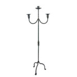 Hand Forged Wrought Iron Floor Candelabra 48" (123cm) 3-Arm Candle Holder Antique Copper or Gold Patina Choice Rustic Wedding Decor - Image 7