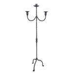 Hand Forged Wrought Iron Floor Candelabra 48" (123cm) 3-Arm Candle Holder Antique Copper or Gold Patina Choice Rustic Wedding Decor - Image 4