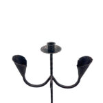 Hand Forged Iron Candelabra 48" (123cm) Antique Copper or Gold Patina 3-Arm Lily Cup Candle Holder Rustic Wedding Decor - Image 5