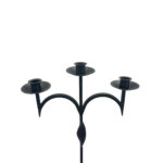 Hand Forged Iron Floor Candelabra 47.5" (121cm) Leaf Detail Antique Copper or Gold Patina 3-Arm Candle Holder Rustic Decor - Image 8