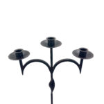Hand Forged Iron Floor Candelabra 47.5" (121cm) Leaf Detail Antique Copper or Gold Patina 3-Arm Candle Holder Rustic Decor - Image 5