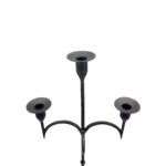 Hand Forged Iron Floor Candelabra 49" (125cm) Antique Copper Patina 3-Arm Knot Detail Rustic Wedding Decor - Image 5