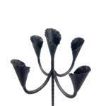 Hand Forged Iron Floor Candelabra 49" (124cm) Antique Copper Patina 5-Arm Lily Cup Candle Holder Rustic Church Decor - Image 6