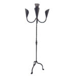 Hand Forged Iron Floor Candelabra 49" (124cm) Antique Copper Patina 5-Arm Lily Cup Candle Holder Rustic Church Decor - Image 5