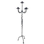 Hand Forged Iron Floor Candelabra 49" (124cm) Antique Copper Patina 5-Arm Spiral Vine Stem Candle Holder Gothic Decor - Image 7