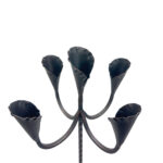 Hand Forged Iron Floor Candelabra 49" (125cm) Antique Copper Patina 5-Arm Lily Cup Candle Holder Rustic Church Decor - Image 7