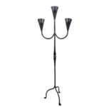Hand Forged Iron Floor Candelabra 47" (119cm) Antique Copper Patina 3-Arm Hammered Cone Cup Candle Holder Rustic Decor - Image 3