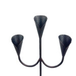 Hand Forged Iron Floor Candelabra 47" (119cm) Antique Copper Patina 3-Arm Hammered Cone Cup Candle Holder Rustic Decor - Image 4