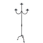 Hand Forged Iron Floor Candelabra 47.5" (121cm) Antique Copper Patina 3-Arm Infinity Loop Design Classic Candle Holder - Image 4