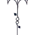 Hand Forged Iron Floor Candelabra 50" (126cm) Antique Copper Patina 3-Arm Vine & Leaf Detail Rustic Decor - Image 5