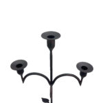Hand Forged Iron Floor Candelabra 50" (126cm) Antique Copper Patina 3-Arm Vine & Leaf Detail Rustic Decor - Image 6