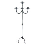 Hand Forged Iron Floor Candelabra 48.5" (123cm) Antique Copper or Gold Patina 4 Light - Image 6