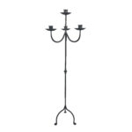 Hand Forged Iron Floor Candelabra 48.5" (123cm) Antique Copper or Gold Patina 4 Light