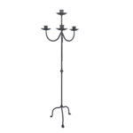 Hand Forged Iron Floor Candelabra 48.5" (123cm) Antique Copper or Gold Patina 4 Light - Image 4