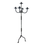 Hand Forged Iron Floor Candelabra 48.5" (123cm) Antique Copper or Gold Patina 3-Arm Royal Scroll Candle Holder Decor - Image 8
