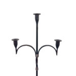 Hand Forged Iron Floor Candelabra 50" (126cm) Antique Copper Patina 3-Arm Slim Corner Design Rustic Decor - Image 6