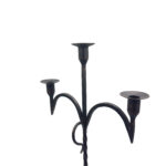 Hand Forged Iron Floor Candelabra 49" (124cm) Antique Copper Patina 3-Arm Wide Base Stable Candle Holder Rustic Decor - Image 6