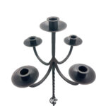 Hand Forged Iron Floor Candelabra 47.5" (121cm) Antique Copper Patina 5 Arm Wide Base Stable Candle Holder Rustic Decor - Image 5