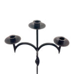 Hand Forged Iron Floor Candelabra 46.5" (118cm) Antique Copper Patina 3-Arm Wide Base Stable Candle Holder Rustic Decor - Image 5