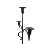 Hand Forged Iron Floor Candelabra 49" (125cm) Antique Copper Patina 3-Arm Slim Base Candle Holder Rustic Decor - Image 5