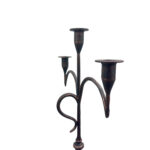 Hand Forged Iron Floor Candelabra 50.5" (128cm) Antique Copper Patina 3-Arm Tall & Slim Candle Holder Rustic Decor - Image 5