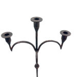 Hand Forged Iron Floor Candelabra 50.5" (128cm) Antique Copper Patina 3-Arm Tall & Slim Candle Holder Rustic Decor - Image 6