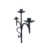 Hand Forged Iron Floor Candelabra 52" (132cm) Antique Copper Patina 3-Arm Grand Vertical Statement Decor - Image 7