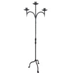 Hand Forged Iron Floor Candelabra 52" (132cm) Antique Copper Patina 3-Arm Grand Vertical Statement Decor - Image 6