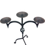 Hand Forged Iron Candelabra 23" (58cm) Antique Copper Electrostatic Finish Wide Tabletop Centerpiece Decor - Image 7