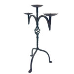 Hand Forged Iron Candelabra 23" (58cm) Antique Copper Electrostatic Finish Wide Tabletop Centerpiece Decor