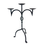 Hand Forged Iron Candelabra 23" (58cm) Antique Copper Electrostatic Finish Wide Tabletop Centerpiece Decor - Image 6