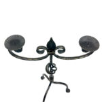 Hand Forged Iron Candelabra 24.5" (62cm) Antique Gold Patina Finish 2-Arm Royal Scrolled Mantel Decor - Image 6