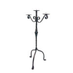 Hand Forged Iron Candelabra 26" (66cm) Antique Copper Finish Majestic Towering Estate Centerpiece