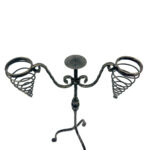 Hand Forged Iron Candelabra 26.5" (67cm) Sculptural Spiral Single Candle Stand Antique Finish - Image 10