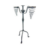 Hand Forged Iron Candelabra 26.5" (67cm) Sculptural Spiral Single Candle Stand Antique Finish - Image 8