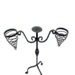 Hand Forged Iron Candelabra 26.5" (67cm) Sculptural Spiral Single Candle Stand Antique Finish - Image 7