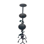 Hand Forged Iron Candelabra Set of 3 (80-100cm) Antique Copper Finish Sculpted Twist & Leaf Floor Set - Image 5