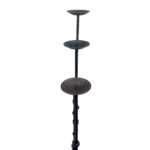 Hand Forged Iron Candelabra Set of 3 (98-118cm) Antique Copper Finish Sculptural Iron Bamboo Style Estate Set - Image 5