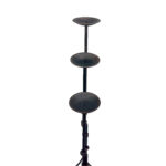 Hand Forged Iron Candelabra Set of 3 (90-110cm) Antique Copper Finish Iron Bamboo Stem with Scroll Base Estate Set - Image 5