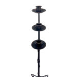 Hand Forged Iron Candelabra Set of 3 (92-112cm) Antique Copper Finish Slender Stem with French Scroll Base - Image 6